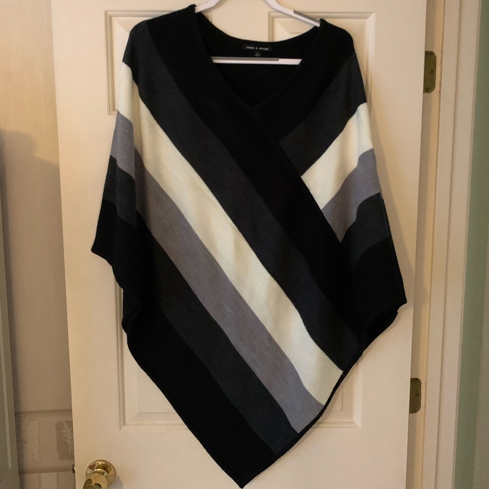 Striped poncho